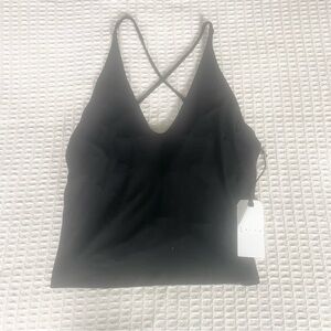 Leith Nordstrom Black Tank Top cross back NWT size Large